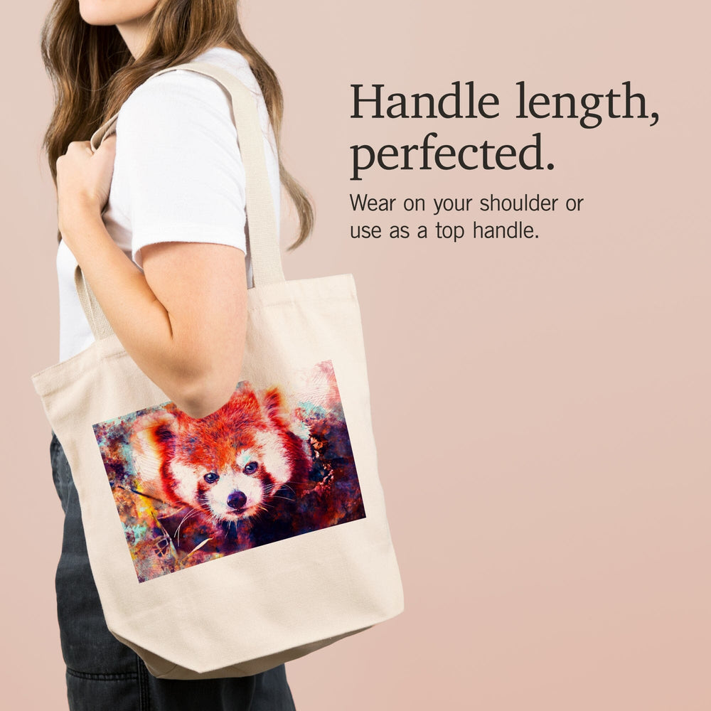 Red Panda, Vibrant Watercolor, Tote Bag Totes Lantern Press 