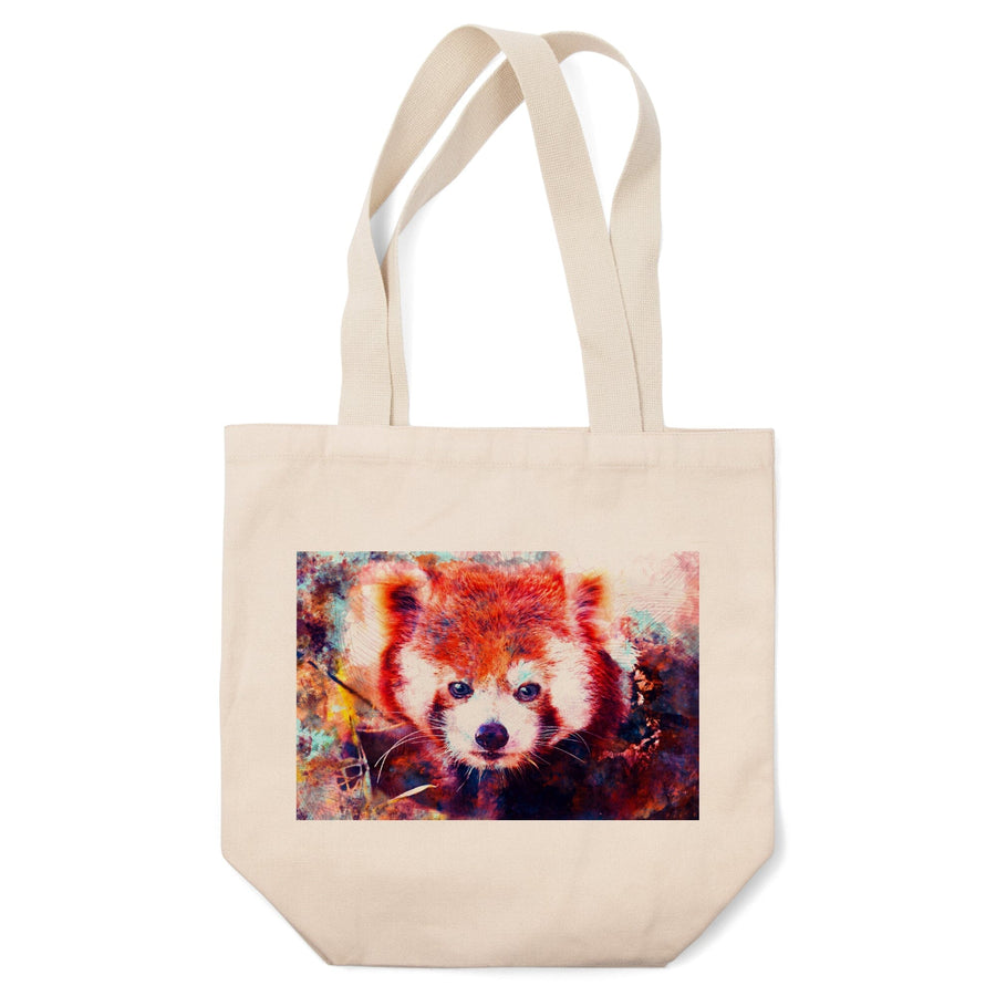 Red Panda, Vibrant Watercolor, Tote Bag Totes Lantern Press 