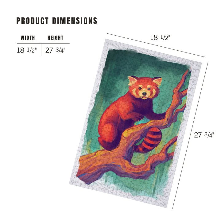 Red Panda, Vivid, Jigsaw Puzzle Puzzle Lantern Press 