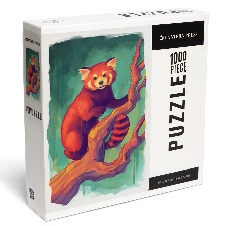 Red Panda, Vivid, Jigsaw Puzzle Puzzle Lantern Press 