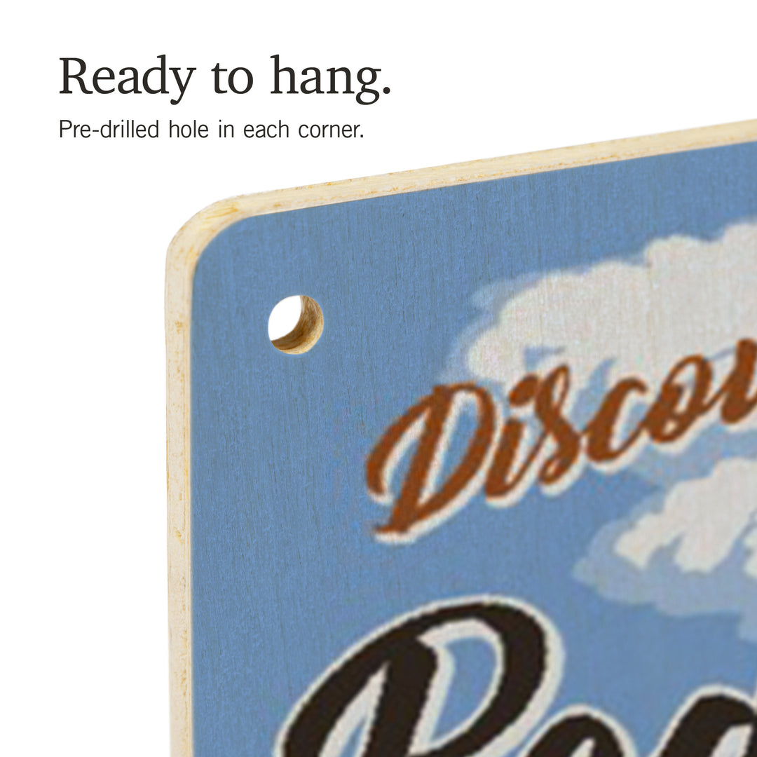 Red River, New Mexico, Painterly, Waterfall, Wood Signs and Postcards Wood Lantern Press 