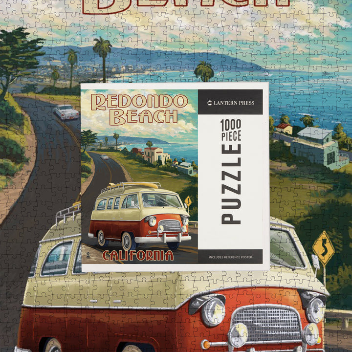 Redondo Beach, California, Camper Van, Jigsaw Puzzle Puzzle Lantern Press 