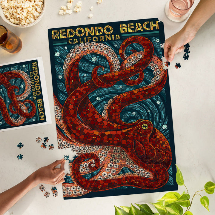 Redondo Beach, California, Octopus Mosaic, Jigsaw Puzzle Puzzle Lantern Press 