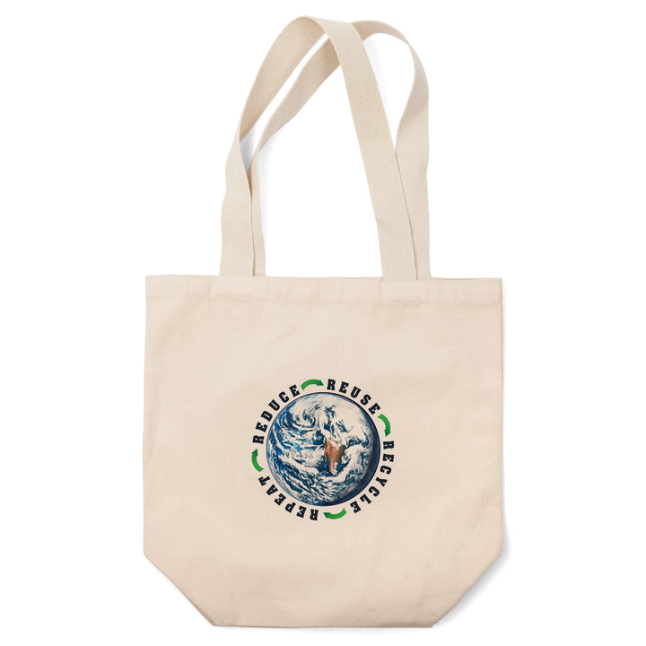 Reduce, Reuse, Recycle, Earth, Watercolor,, Tote Bag Totes Lantern Press 
