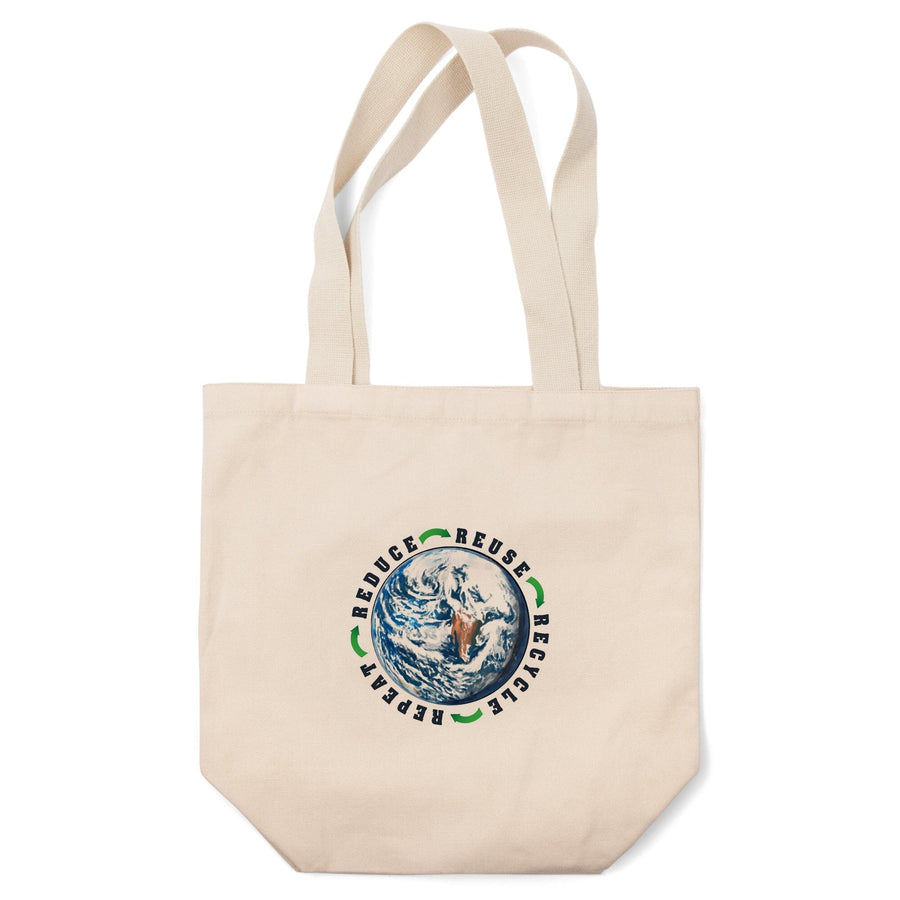 Reduce, Reuse, Recycle, Earth, Watercolor,, Tote Bag Totes Lantern Press 