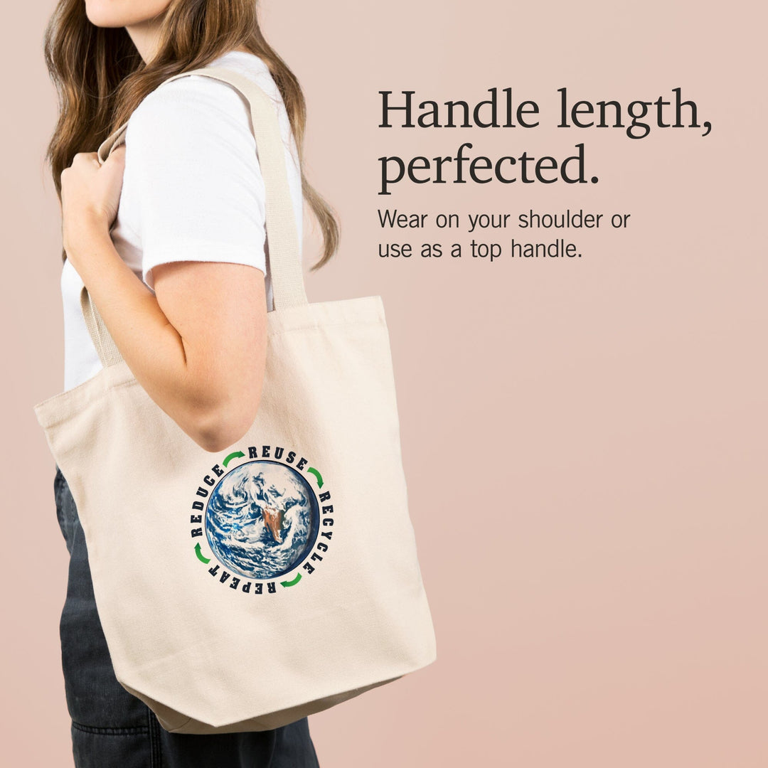 Reduce, Reuse, Recycle, Earth, Watercolor,, Tote Bag Totes Lantern Press 