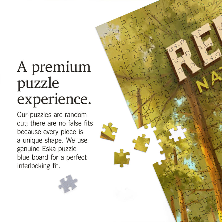 Redwood National and State Parks, California, Oil Painting, Jigsaw Puzzle Puzzle Lantern Press 