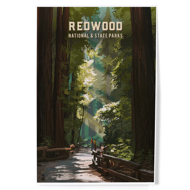 Redwood National and State Parks, California, Painterly National Park Series, Art & Giclee Prints Art Lantern Press 