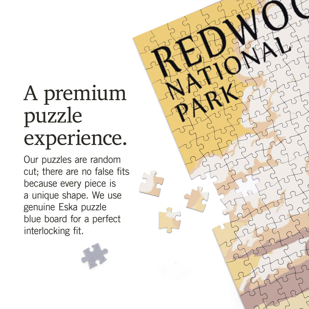 Redwood National Park, California, Towering Redwood, Jigsaw Puzzle Puzzle Lantern Press 