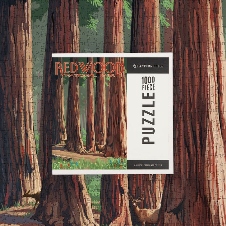 Redwood National Park, Forest Grove in Spring, Jigsaw Puzzle Puzzle Lantern Press 