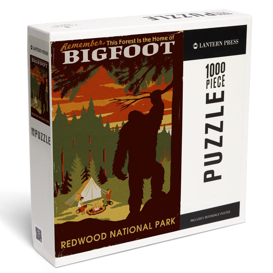 Redwood National Park, Home of Bigfoot, Jigsaw Puzzle Puzzle Lantern Press 