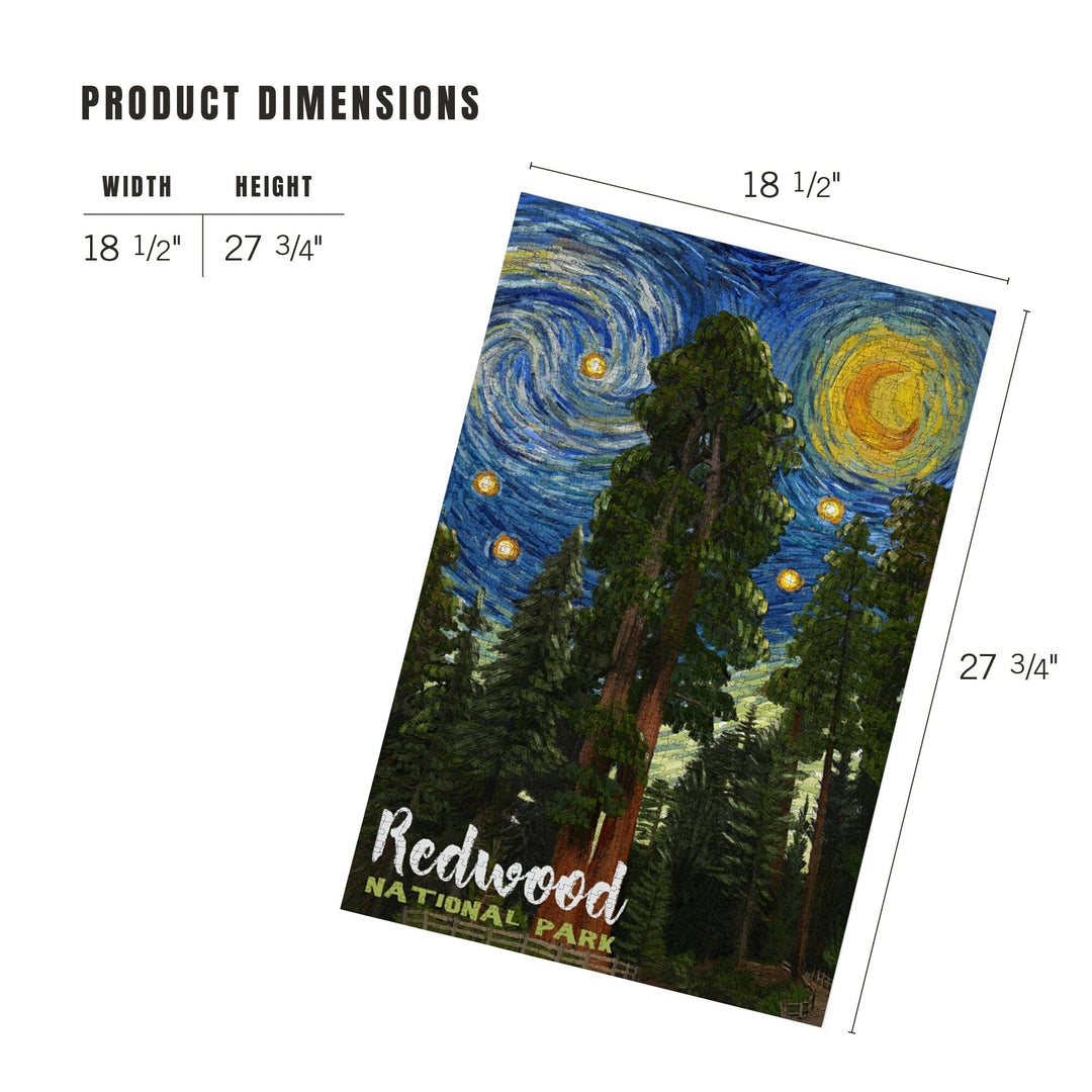 Redwood National Park, Starry Night National Park Series, Jigsaw Puzzle Puzzle Lantern Press 