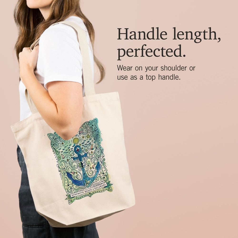 Rehoboth Beach, Delaware, Anchor, Tote Bag Totes Lantern Press 