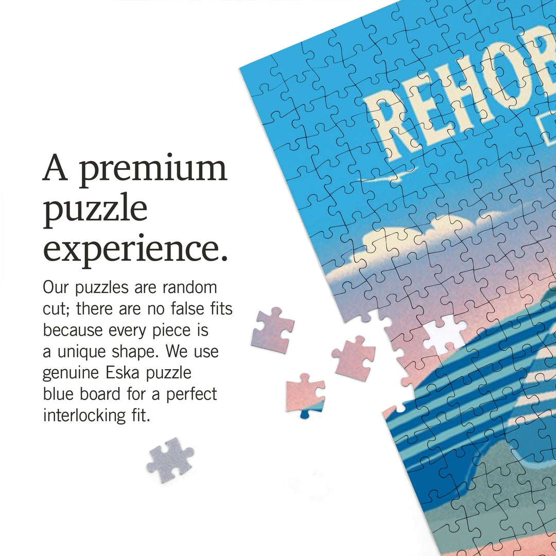 Rehoboth Beach, Delaware, Beach Umbrella and Chair, Jigsaw Puzzle Puzzle Lantern Press 