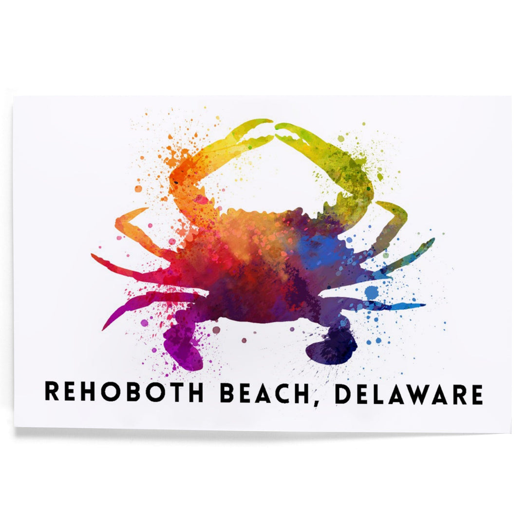 Rehoboth Beach, Delaware, Blue Crab, Abstract Watercolor, Art & Giclee Prints Art Lantern Press 