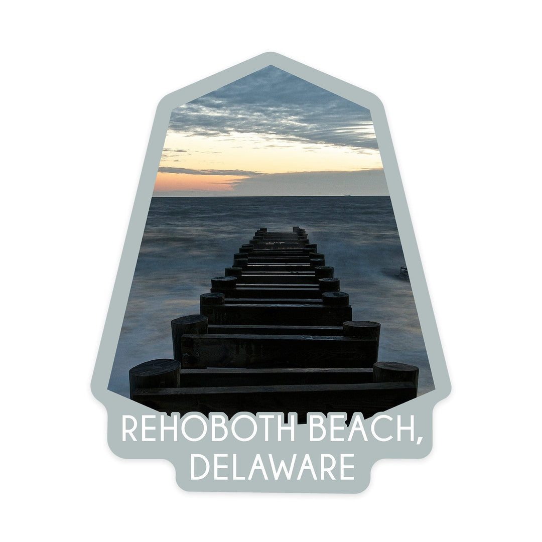 Rehoboth Beach, Delaware, Old Ride, Contour, Vinyl Sticker Sticker Lantern Press 