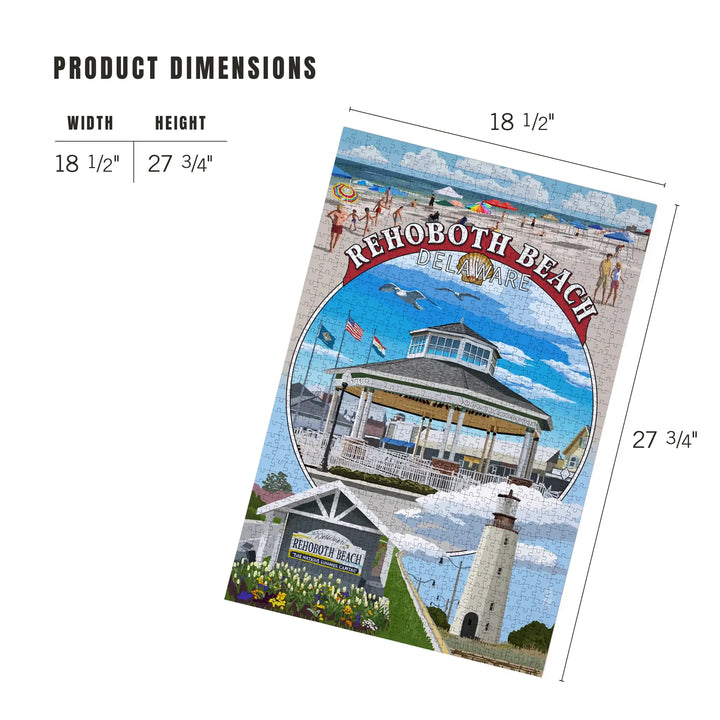 Rehoboth Beach, Delaware, Pavillion Montage, Jigsaw Puzzle Puzzle Lantern Press 