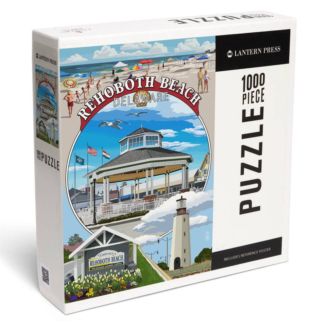 Rehoboth Beach, Delaware, Pavillion Montage, Jigsaw Puzzle Puzzle Lantern Press 