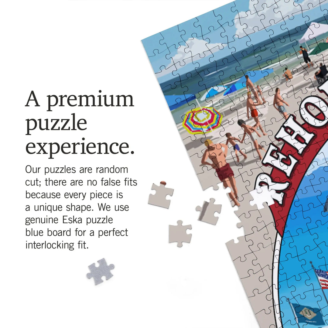 Rehoboth Beach, Delaware, Pavillion Montage, Jigsaw Puzzle Puzzle Lantern Press 