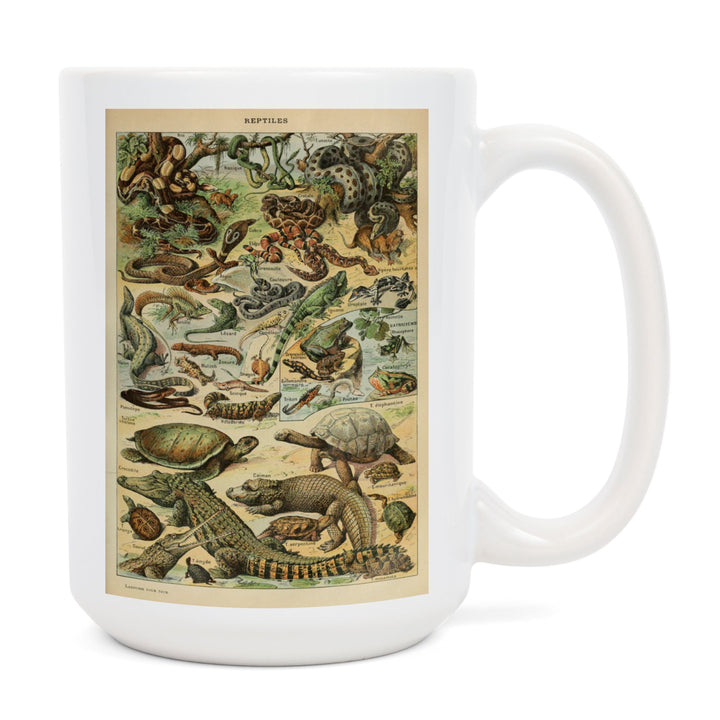 Reptiles, B, Vintage Bookplate, Adolphe Millot Artwork, Ceramic Mug Mugs Lantern Press 