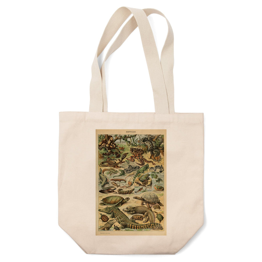 Reptiles, B, Vintage Bookplate, Adolphe Millot Artwork, Tote Bag Totes Lantern Press 