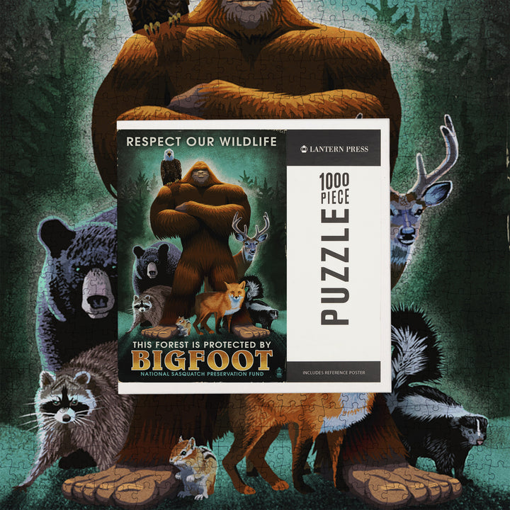 Respect Our Wildlife, Bigfoot, Jigsaw Puzzle Puzzle Lantern Press 