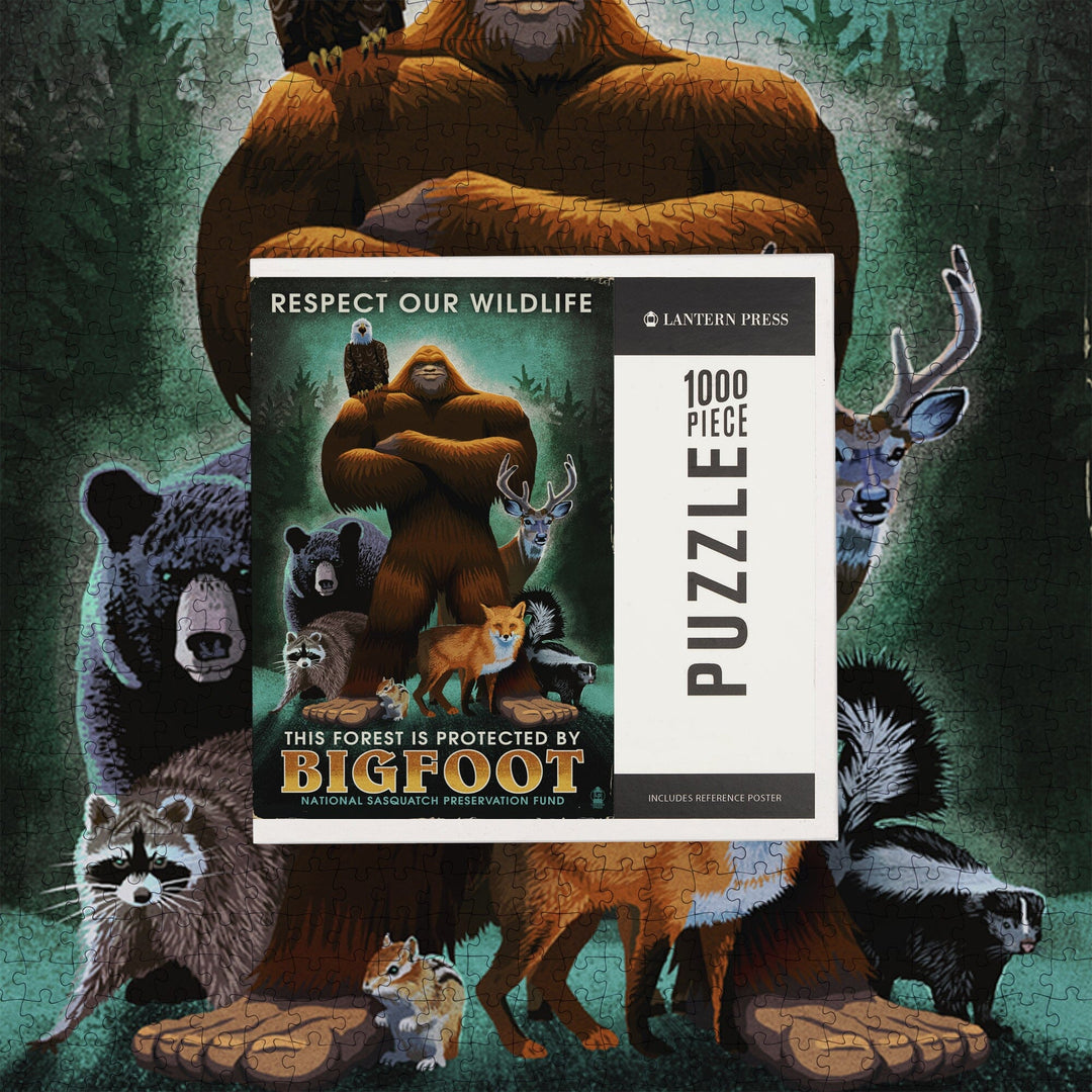 Respect Our Wildlife, Bigfoot, Jigsaw Puzzle Puzzle Lantern Press 