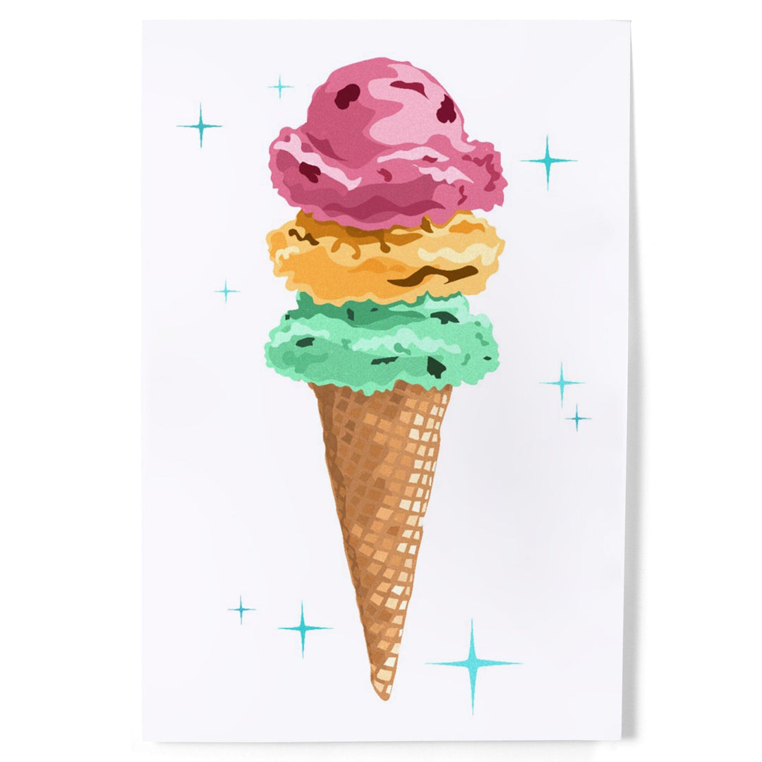 Retro Ice Cream Cone, Art & Giclee Prints Art Lantern Press 