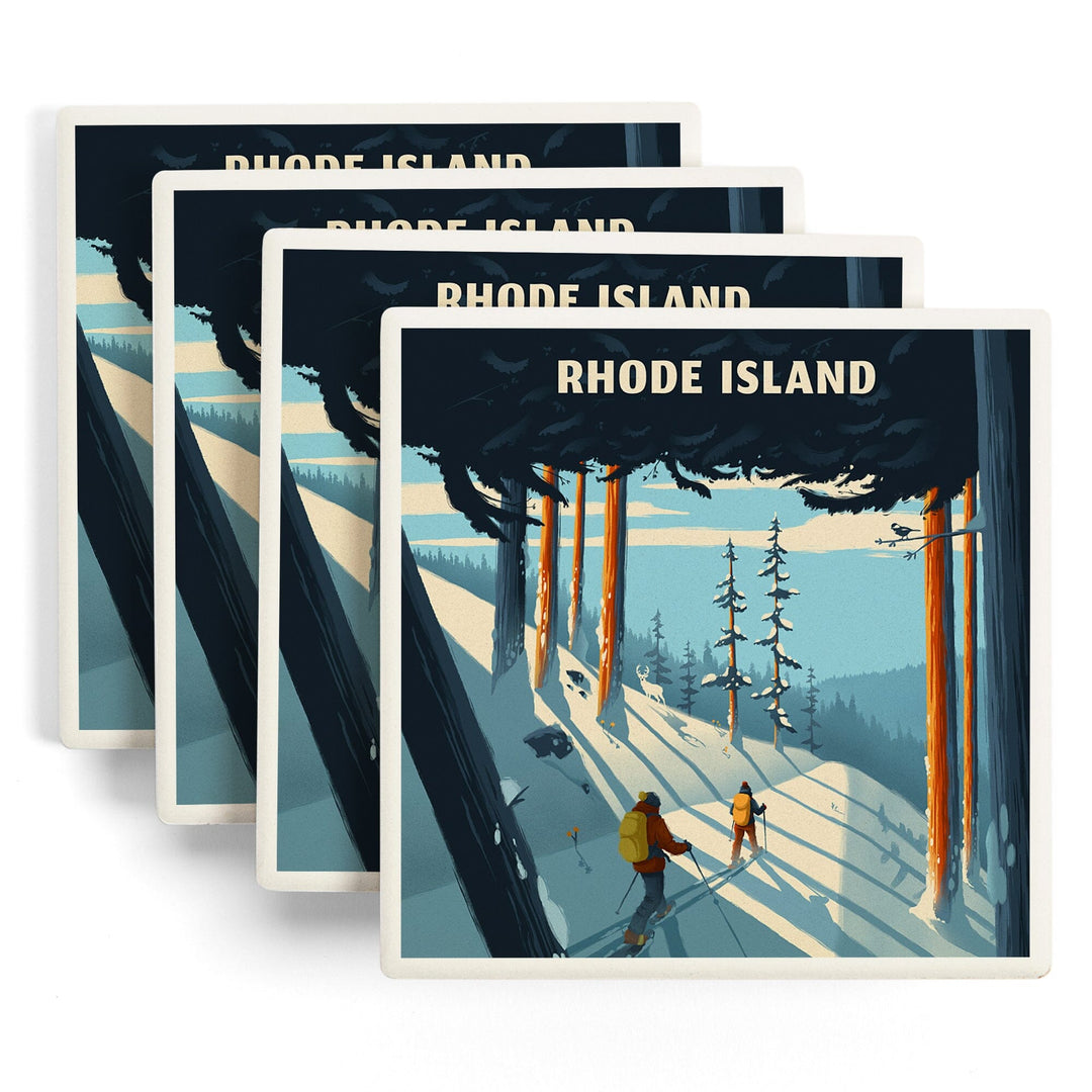 Rhode Island, Better on Foot, Snowshoeing, Coasters Coasters Lantern Press 