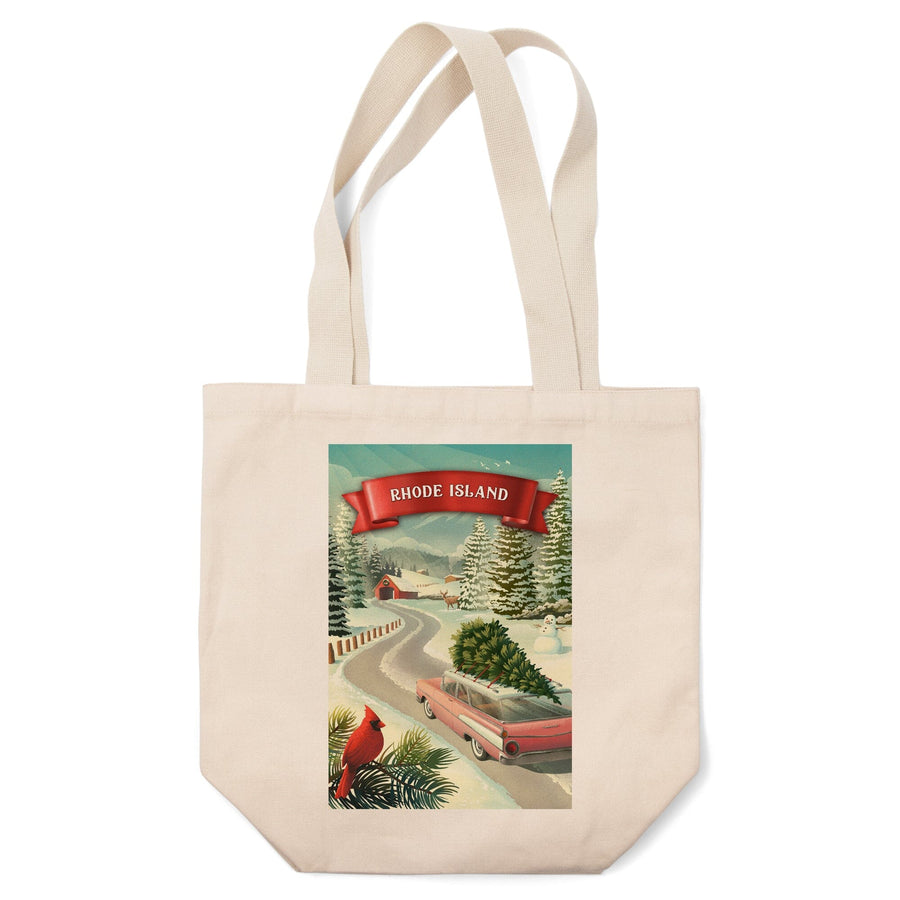 Rhode Island, Holiday Tradition, Tote Bag Totes Lantern Press 