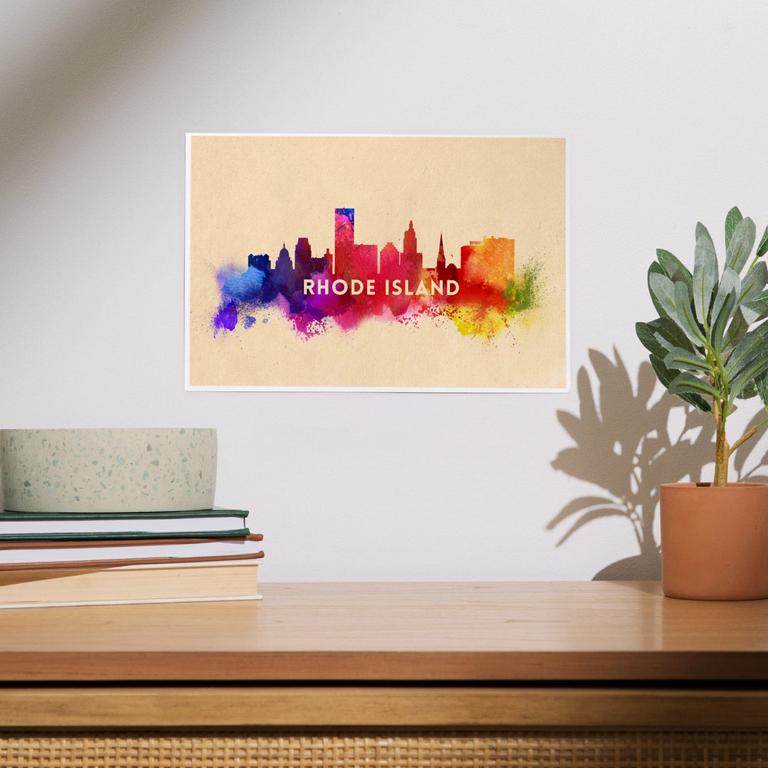 Rhode Island, Skyline Abstract, Art & Giclee Prints Art Lantern Press 