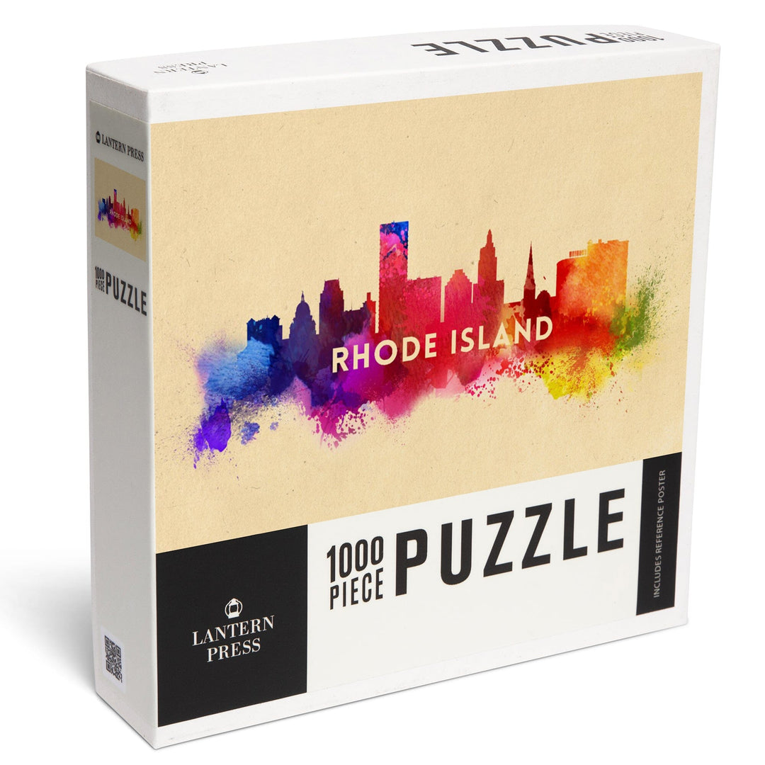 Rhode Island, Skyline Abstract, Jigsaw Puzzle Puzzle Lantern Press 