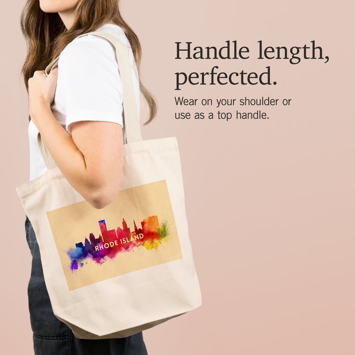Rhode Island, Skyline Abstract, Tote Bag Totes Lantern Press 