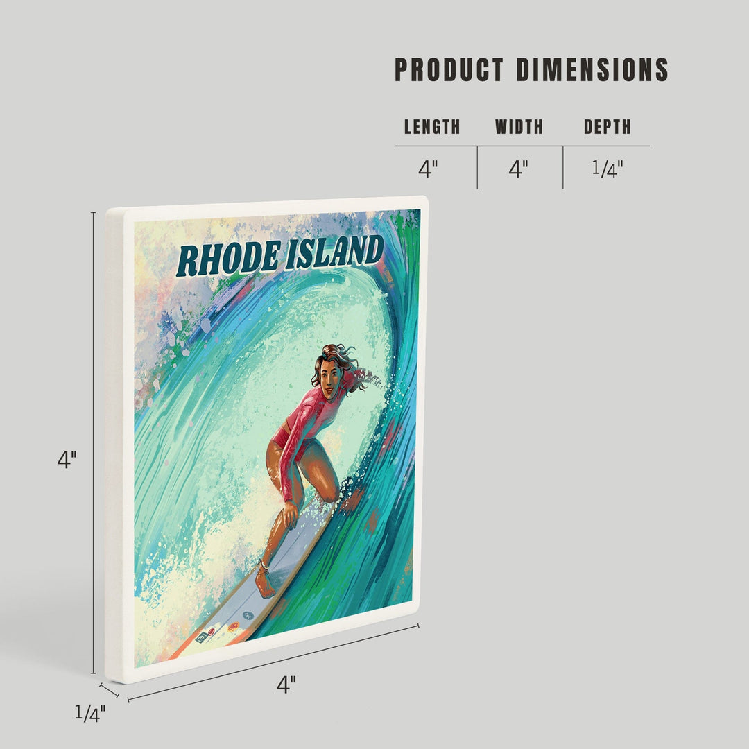 Rhode Island, Vitamin Sea, Coastal Series, Surfer Girl, Coasters Coasters Lantern Press 