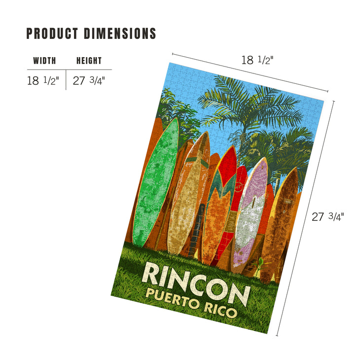 Rincon, Puerto Rico, Surfboard Fence, Jigsaw Puzzle Puzzle Lantern Press 