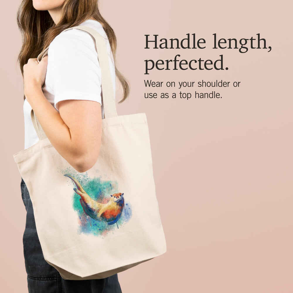 River Otter, Watercolor, Tote Bag Totes Lantern Press 