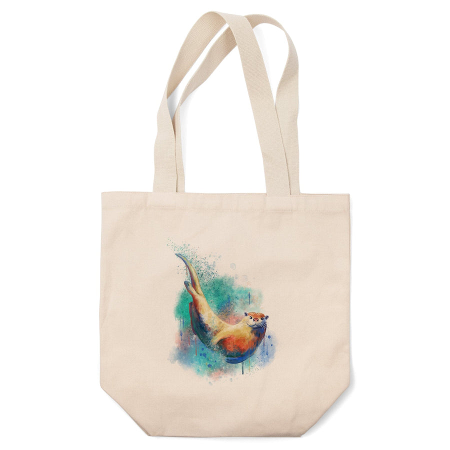 River Otter, Watercolor, Tote Bag Totes Lantern Press 