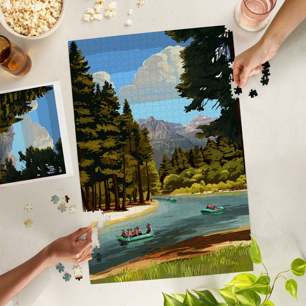 River Rafting, Jigsaw Puzzle Puzzle Lantern Press 