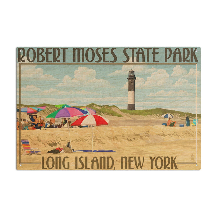 Robert Moses State Park, Long Island, New York, Lantern Press Artwork, Wood Signs and Postcards Wood Lantern Press 6x9 Wood Sign 