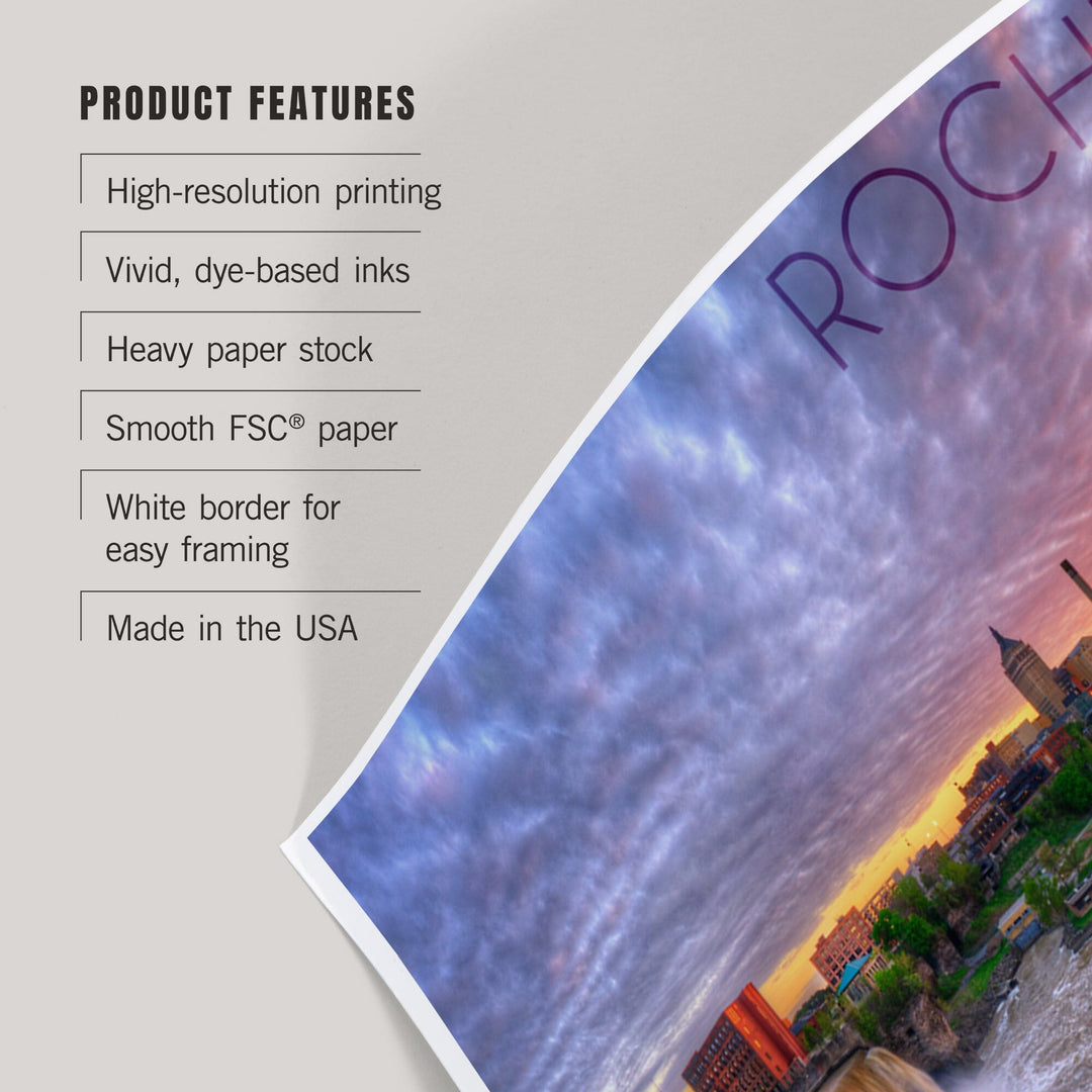 Rochester, New York, Falls View, Art & Giclee Prints Art Lantern Press 