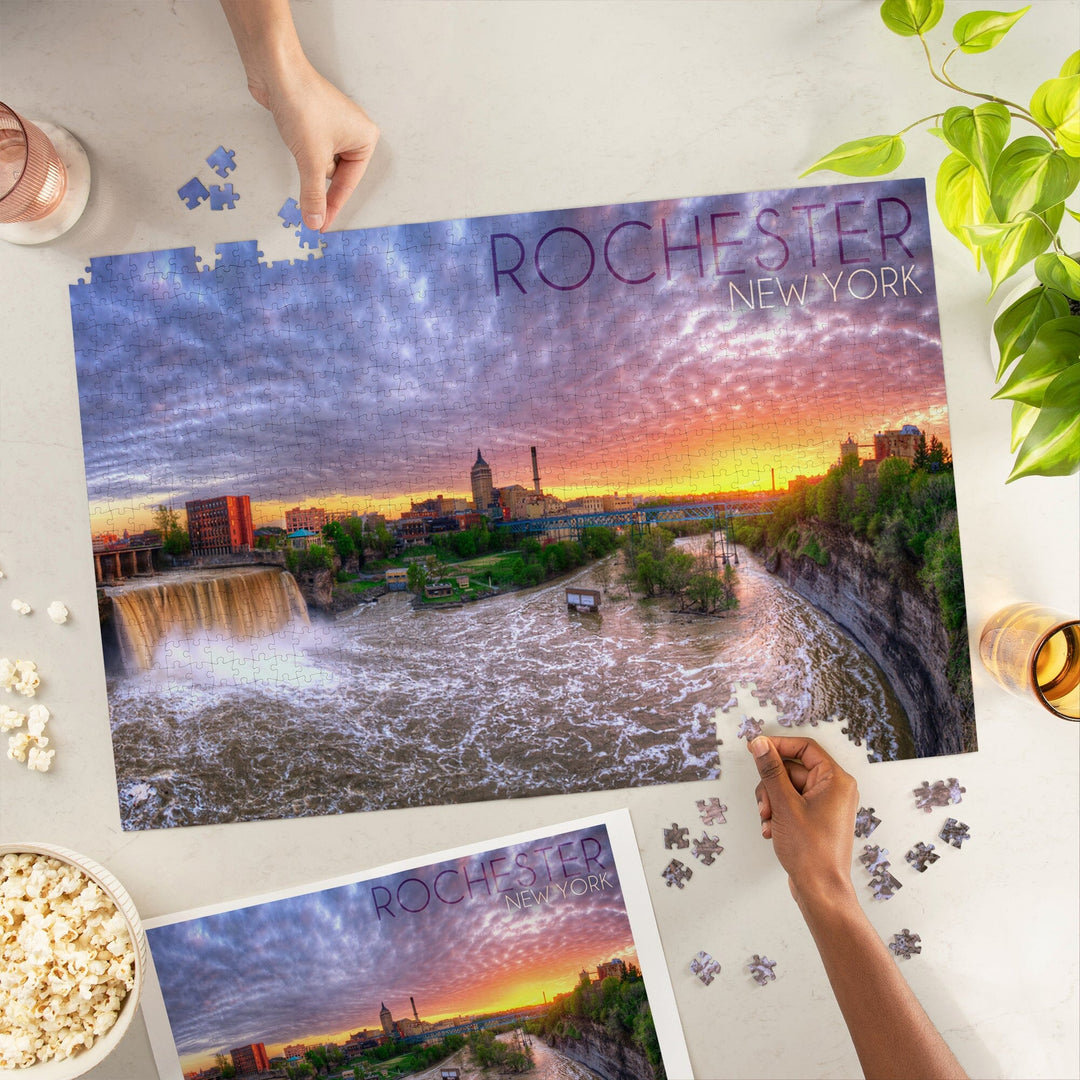 Rochester, New York, Falls View, Jigsaw Puzzle Puzzle Lantern Press 