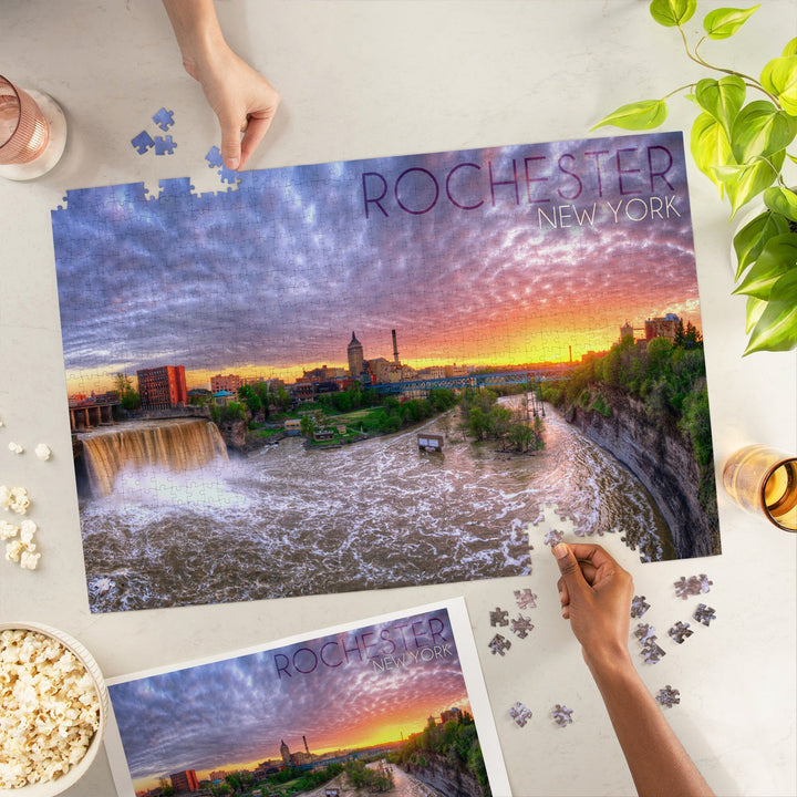 Rochester, New York, Falls View, Jigsaw Puzzle Puzzle Lantern Press 