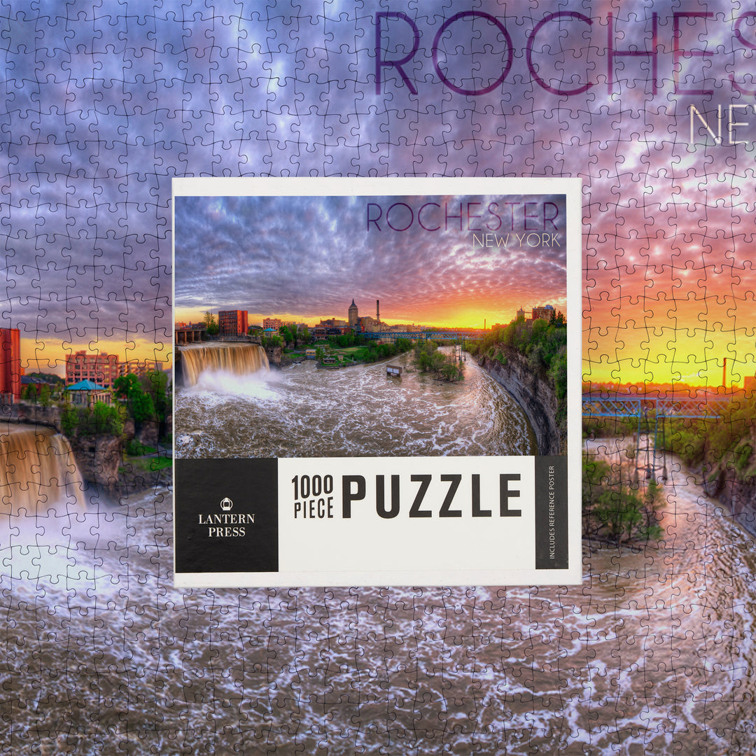 Rochester, New York, Falls View, Jigsaw Puzzle Puzzle Lantern Press 