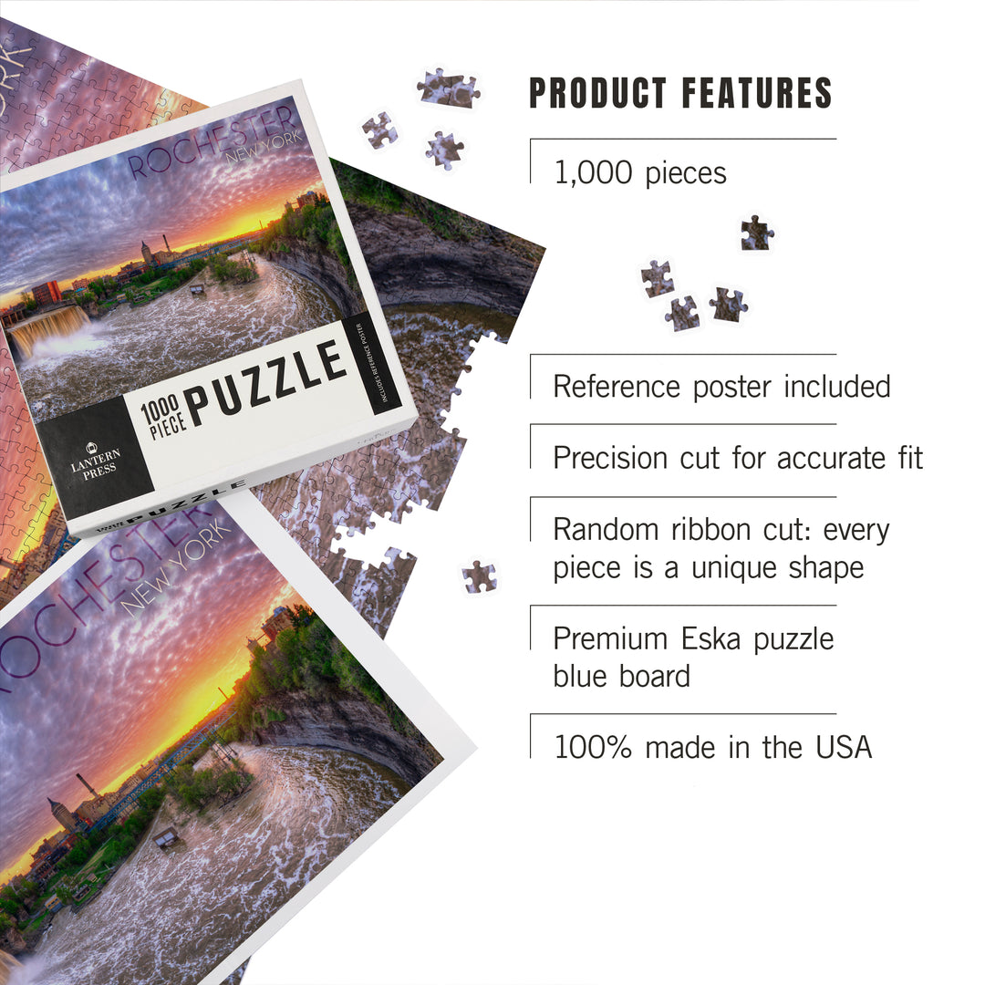 Rochester, New York, Falls View, Jigsaw Puzzle Puzzle Lantern Press 