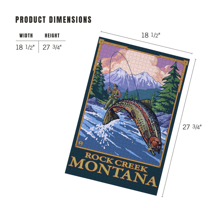 Rock Creek, Montana, Fly Fishing Scene, Jigsaw Puzzle Puzzle Lantern Press 