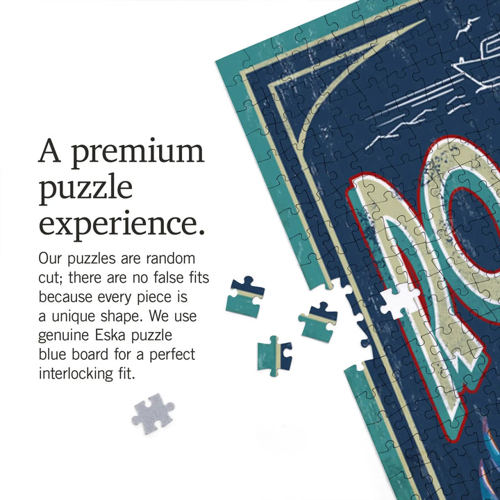 Rock Hall, Maryland, Blue Crabs Vintage Sign, Jigsaw Puzzle Puzzle Lantern Press 