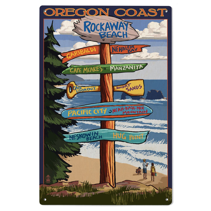 Rockaway Beach, Oregon, Destinations Sign, Lantern Press Artwork, Wood Signs and Postcards Wood Lantern Press 