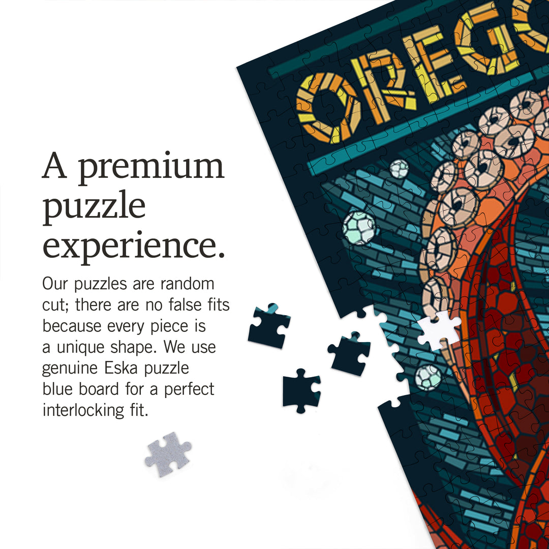 Rockaway Beach, Oregon, Mosaic Octopus, Jigsaw Puzzle Puzzle Lantern Press 