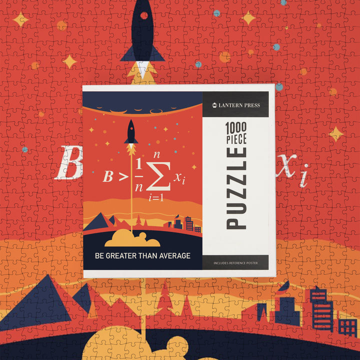 Rocket, Be Greater Than Average, Jigsaw Puzzle Puzzle Lantern Press 