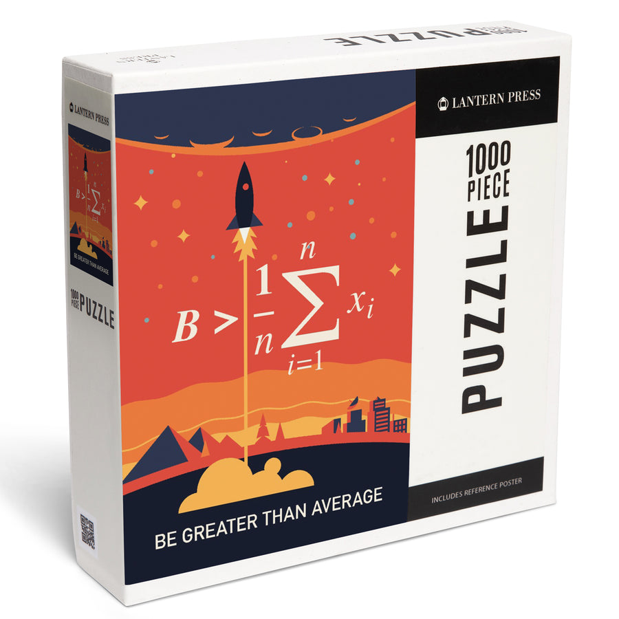 Rocket, Be Greater Than Average, Jigsaw Puzzle Puzzle Lantern Press 